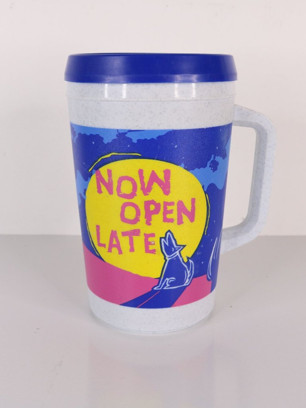 Vintage Taco Bell Pepsi 1994 Mug Thermos * VG * Plastic * Now Open Late
